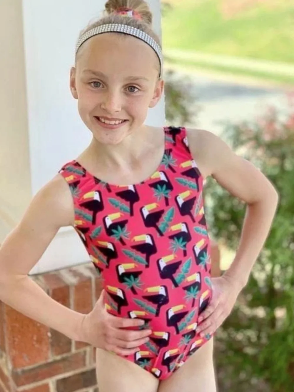 Destira Toucan Do It Leotard for Girls Gymnastics CXS